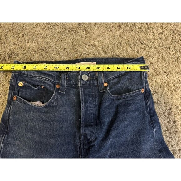 LEVI’S PREMIUM Jeans Wedgie Dark Gray Raw/Cut Out Hem Sz 25x25 Grunge Gothic - Picture 5 of 7